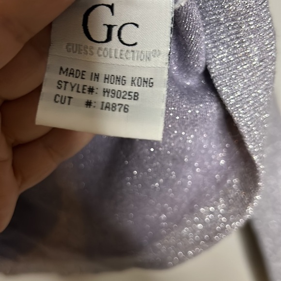 Vintage guess collection metallic lavender small V-neck cardigan women’s small - Picture 4 of 9